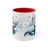 Orca Killer Whale And The Boat Watercolor Ink Accent Coffee Mug 11Oz Red /