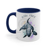 Orca Killer Whale Born Free Splash Ink Accent Coffee Mug 11Oz Navy /