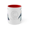 Orca Killer Whale Born Free Splash Ink Accent Coffee Mug 11Oz Red /
