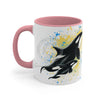 Orca Killer Whale Family Splash Ink Accent Coffee Mug 11Oz