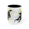 Orca Killer Whale Family Splash Ink Accent Coffee Mug 11Oz