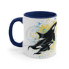 Orca Killer Whale Family Splash Ink Accent Coffee Mug 11Oz