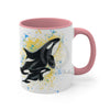 Orca Killer Whale Family Splash Ink Accent Coffee Mug 11Oz