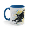 Orca Killer Whale Family Splash Ink Accent Coffee Mug 11Oz