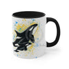 Orca Killer Whale Family Splash Ink Accent Coffee Mug 11Oz Black /