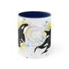 Orca Killer Whale Family Splash Ink Accent Coffee Mug 11Oz Navy /