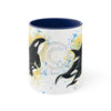 Orca Killer Whale Family Splash Ink Accent Coffee Mug 11Oz Navy /