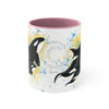 Orca Killer Whale Family Splash Ink Accent Coffee Mug 11Oz Pink /