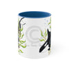 Orca Killer Whale In Kelp Ink Art Accent Coffee Mug 11Oz Blue /