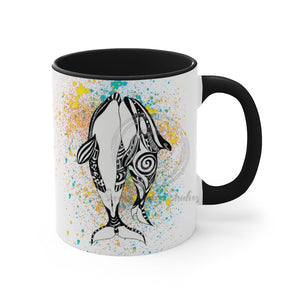 Orca Killer Whale Love Splash Ink Accent Coffee Mug 11Oz Black /