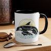 Orca Killer Whale Mom And Baby Sun Ink Accent Coffee Mug 11Oz