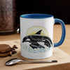 Orca Killer Whale Mom And Baby Sun Ink Accent Coffee Mug 11Oz