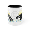 Orca Killer Whale Mom And Baby Sun Ink Accent Coffee Mug 11Oz Black /