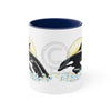 Orca Killer Whale Mom And Baby Sun Ink Accent Coffee Mug 11Oz Navy /