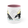 Orca Killer Whale Mom And Baby Sun Ink Accent Coffee Mug 11Oz Pink /