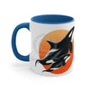Orca Killer Whale Orange Red Sun Accent Coffee Mug 11Oz
