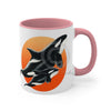 Orca Killer Whale Orange Red Sun Accent Coffee Mug 11Oz