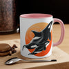 Orca Killer Whale Orange Red Sun Accent Coffee Mug 11Oz