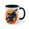 Orca Killer Whale Orange Red Sun Accent Coffee Mug 11Oz Black /