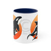 Orca Killer Whale Orange Red Sun Accent Coffee Mug 11Oz Navy /