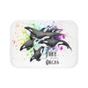 Orca Killer Whale Pod Free Rainbow Splash Watercolor Bath Mat Small 24X17 Home Decor