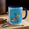 Orca Killer Whale Tlingit Tribal Blue Ink Accent Coffee Mug 11Oz