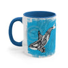 Orca Killer Whale Tlingit Tribal Blue Ink Accent Coffee Mug 11Oz /