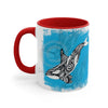 Orca Killer Whale Tlingit Tribal Blue Ink Accent Coffee Mug 11Oz