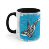 Orca Killer Whale Tlingit Tribal Blue Ink Accent Coffee Mug 11Oz