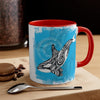 Orca Killer Whale Tlingit Tribal Blue Ink Accent Coffee Mug 11Oz