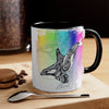 Orca Killer Whale Tlingit Tribal Rainbow Ink Accent Coffee Mug 11Oz