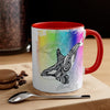 Orca Killer Whale Tlingit Tribal Rainbow Ink Accent Coffee Mug 11Oz
