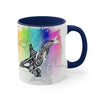 Orca Killer Whale Tlingit Tribal Rainbow Ink Accent Coffee Mug 11Oz