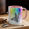 Orca Killer Whale Tlingit Tribal Rainbow Ink Accent Coffee Mug 11Oz