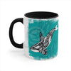 Orca Killer Whale Tlingit Tribal Teal Ink Accent Coffee Mug 11Oz Black /