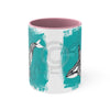 Orca Killer Whale Tlingit Tribal Teal Ink Accent Coffee Mug 11Oz Pink /