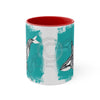 Orca Killer Whale Tlingit Tribal Teal Ink Accent Coffee Mug 11Oz Red /