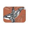 Orca Killer Whale Tribal Burnt Orange Ink Art Bath Mat 24 × 17 Home Decor