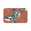 Orca Killer Whale Tribal Burnt Orange Ink Art Bath Mat 34 × 21 Home Decor