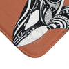 Orca Killer Whale Tribal Burnt Orange Ink Art Bath Mat Home Decor