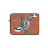 Orca Killer Whale Tribal Burnt Orange Ink Art Laptop Sleeve 12