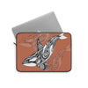 Orca Killer Whale Tribal Burnt Orange Ink Art Laptop Sleeve