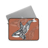 Orca Killer Whale Tribal Burnt Orange Ink Art Laptop Sleeve