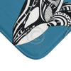 Orca Killer Whale Tribal Indigo Blue Ink Art Bath Mat Home Decor