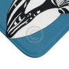 Orca Killer Whale Tribal Indigo Blue Ink Art Bath Mat Home Decor
