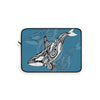 Orca Killer Whale Tribal Indigo Blue Ink Art Laptop Sleeve 12