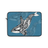Orca Killer Whale Tribal Indigo Blue Ink Art Laptop Sleeve 13