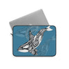 Orca Killer Whale Tribal Indigo Blue Ink Art Laptop Sleeve