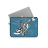 Orca Killer Whale Tribal Indigo Blue Ink Art Laptop Sleeve