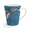 Orca Killer Whale Tribal Indigo Blue Ink Art Latte Mug 12Oz Mug